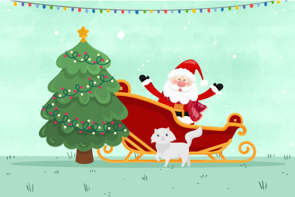 Christmas Cat Illustrations for Branding and Marketing