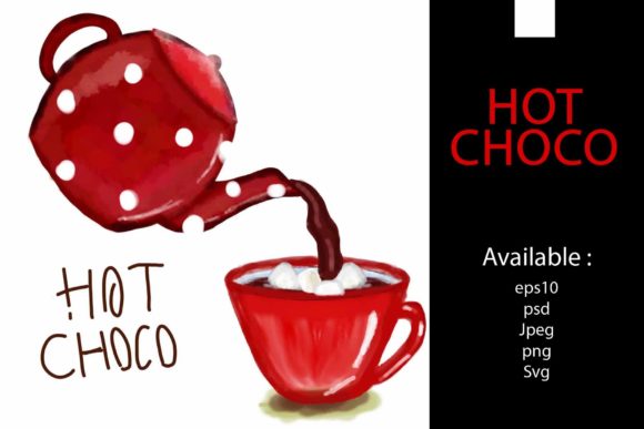 Christmas Choco Cup Illustration for Digital Product Creators