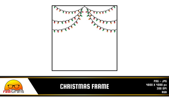 Christmas Frame with Lights Illustration