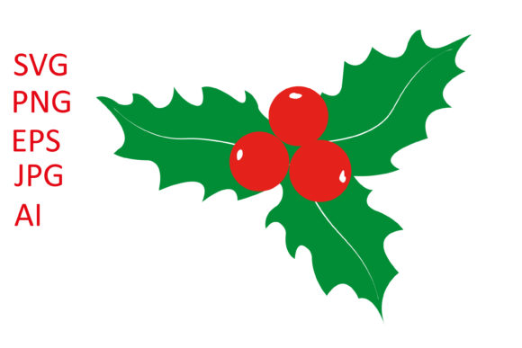 Christmas Holly, Mistletoe, Berry Illustrations