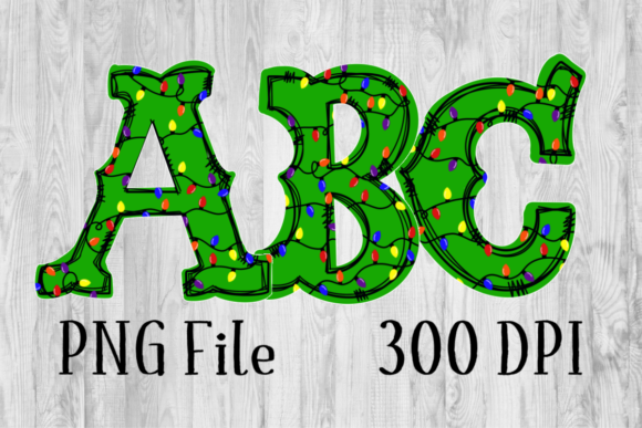 Christmas Lights Letters Illustrations for Festive Branding