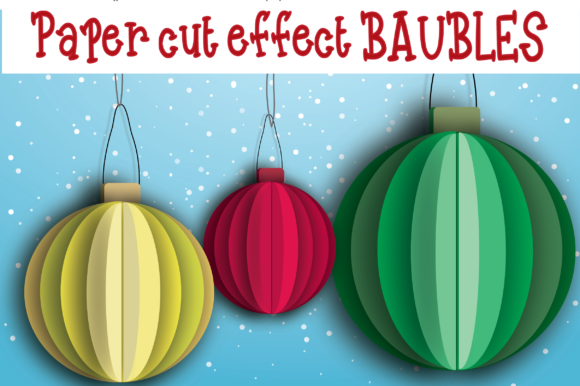 Christmas Paper Cut Baubles Illustrations for Festive Branding
