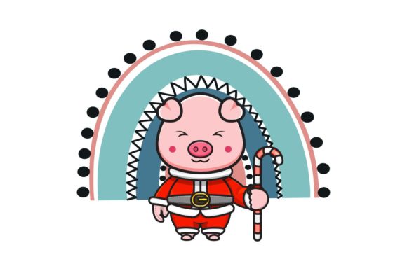 Christmas Santa Animal with Rainbow Illustration Review