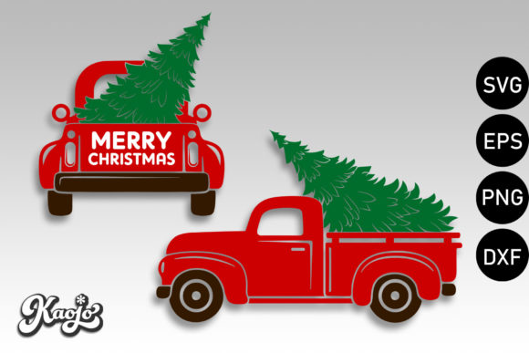 Christmas Tree Truck, Red Truck Illustration Review