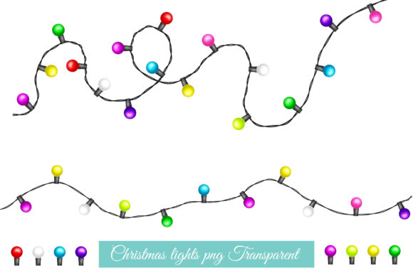 Colorful Christmas Lights Illustrations for Local Branding