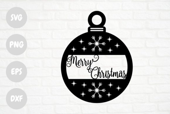 Merry Christmas Bauble Cake Topper Illustration