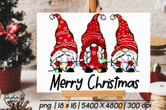 Merry Christmas Sublimation Gnomes PNG Illustration