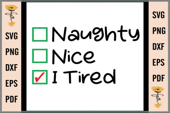Naughty Nice Tired Christmas Illustrations for Local Branding