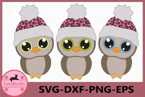 Owl Face Christmas Illustration for Branding