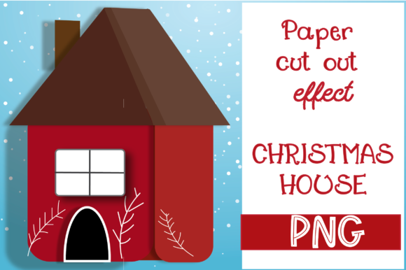Paper Cut Out Christmas House Embroidery