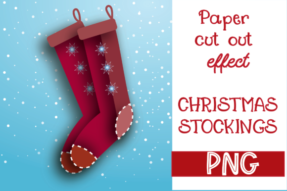 Paper Cut Out Effect Christmas Stocking