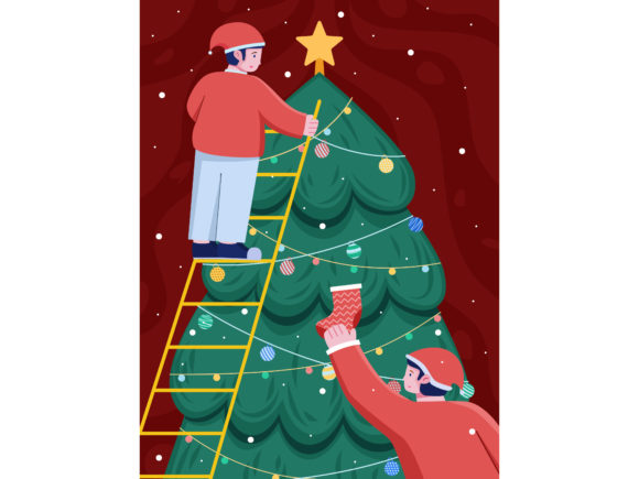 People Decorate Christmas Tree Together Embroidery Review