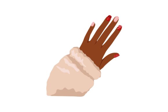 Pretty Nails Art for Christmas Vector Illustrations