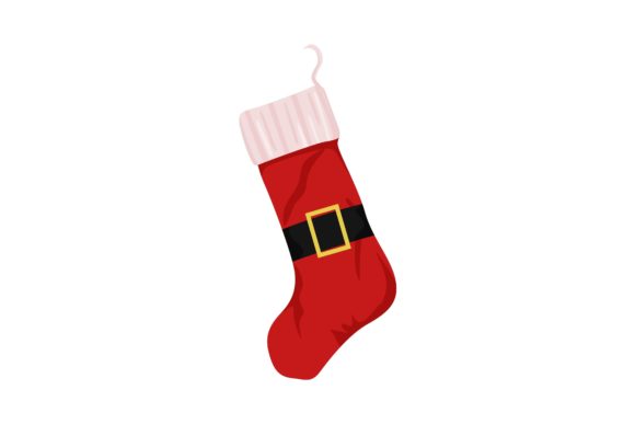 Red Sock Christmas Illustration Vector for Crafting and Design