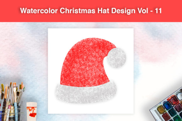 Watercolor Christmas Hat Design Vol - 11 for Blog & Website Use