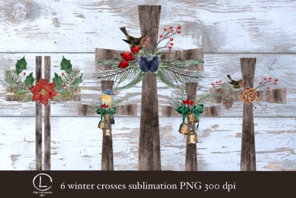 Winter Crosses Christmas Sublimation PNG for Blog and Website Design